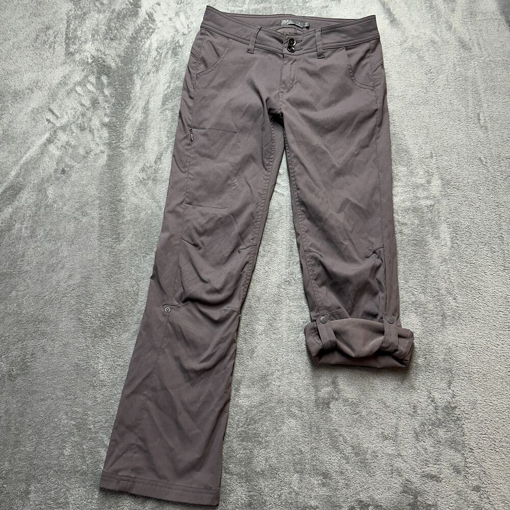 Prana Halle Gray Convertible Pants Womens 4 Short Roll Up Nylon Hiking